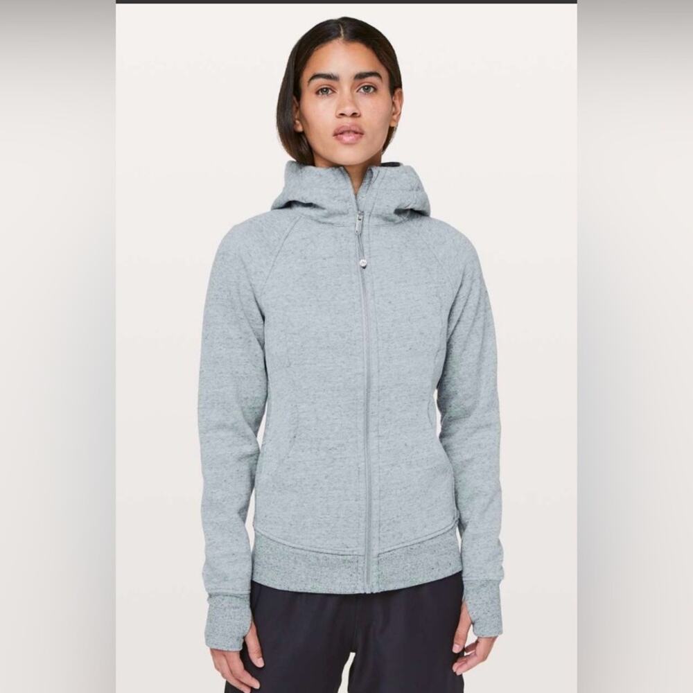 Lululemon Scuba Hoodie *Light Cotton Fleece Heathered Silver Lake Slub Size 6
